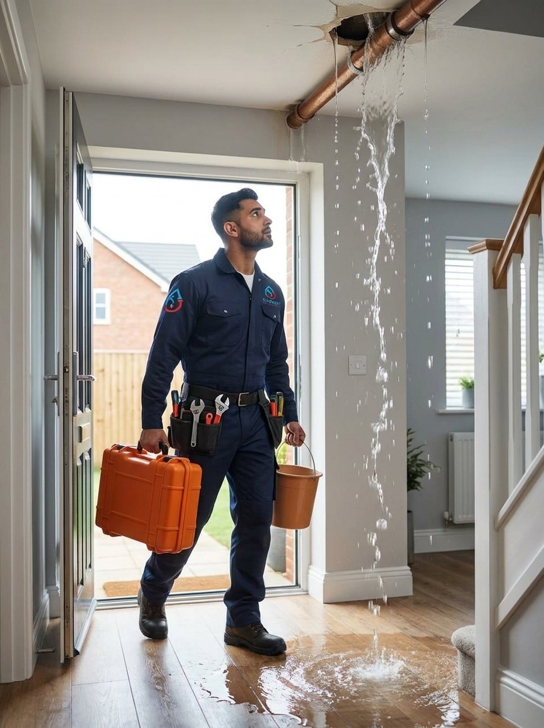 Synergy Gas & Plumbing engineer responding to an emergency leak callout